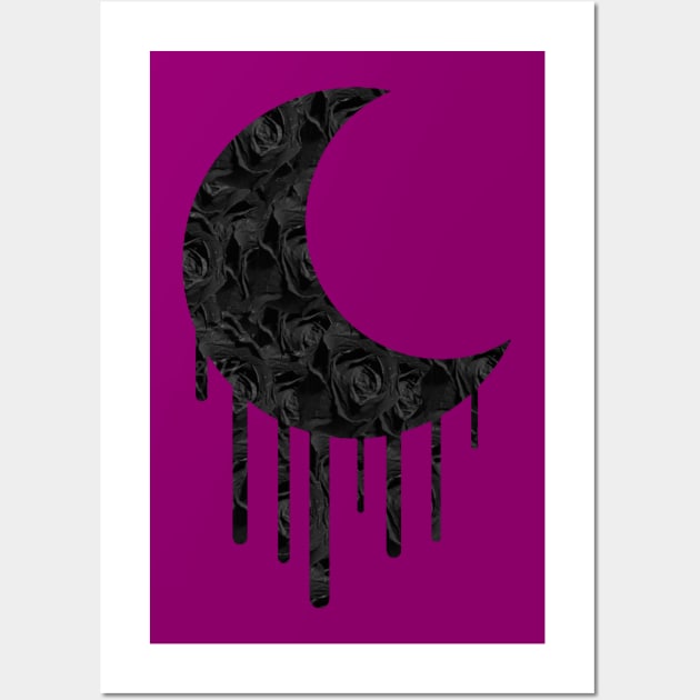 Black Rose Moon (purple) Wall Art by Not Meow Designs 